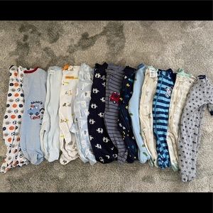 Baby boy sleeper pajama bundle/lot 0-3 months